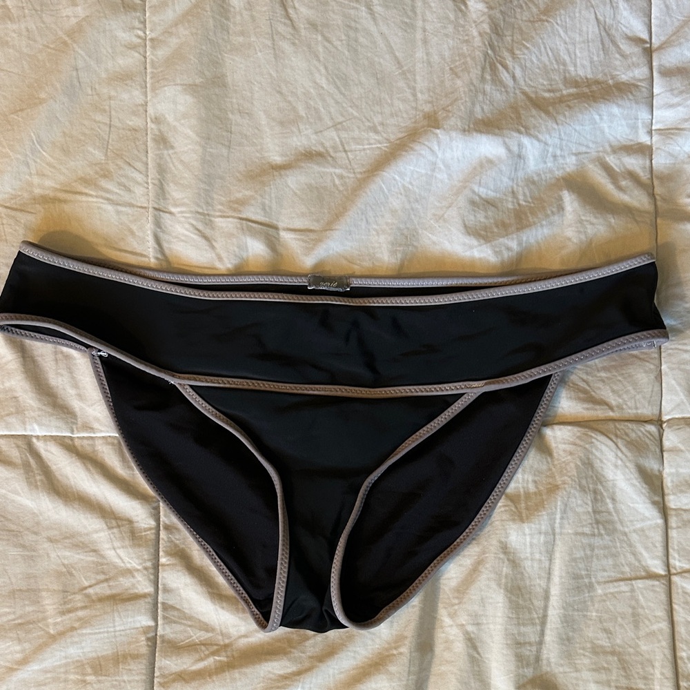 Aerie Black Bikini Bottom with Gray Accents